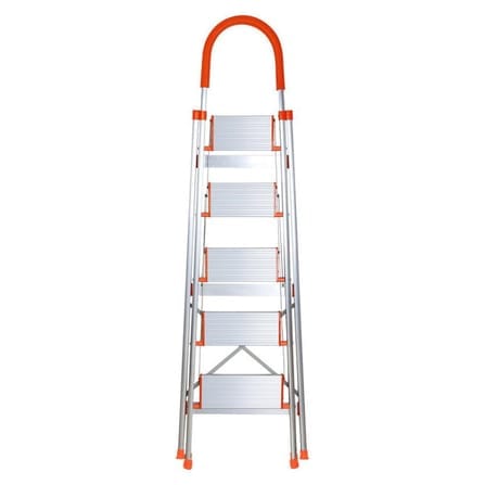 บันได STEP 5 ขั้น MEDILA รุ่น HMLV-00171-5-WH-OR พับได้ อะลูมิเนียม สีขาว-ส้ม_1